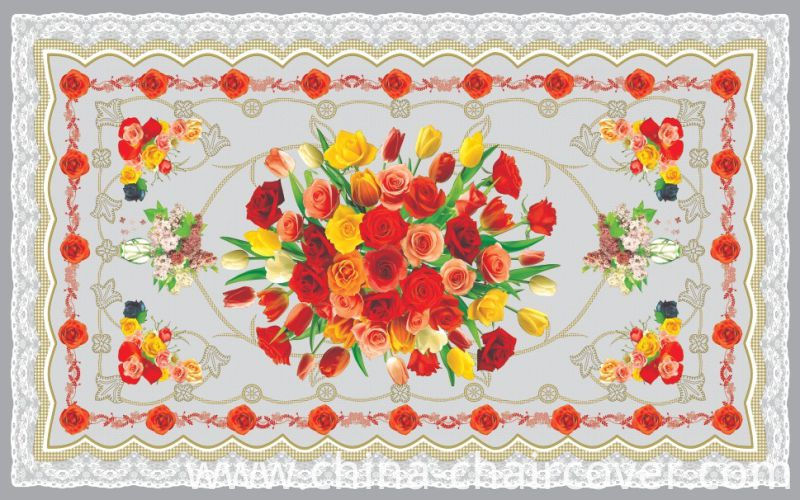 Independent Design LFGB Printed Pattern Transparent Tablecloth 80*130cm